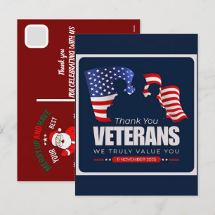 Benutzerdefinierte Frohen Veterans Day! Dankeschön Feiertagspostkarte