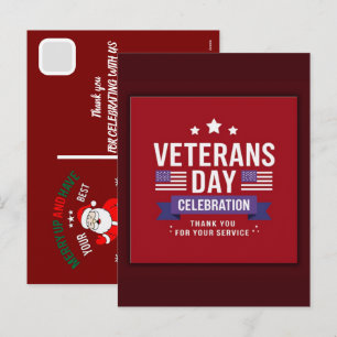Benutzerdefinierte Frohen Veterans Day! Dankeschön Feiertagspostkarte