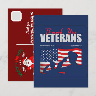 Benutzerdefinierte Frohen Veterans Day! Dankeschön Feiertagspostkarte