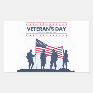 Benutzerdefinierte Frohen Veterans Day! Dankeschön Rechteckiger Aufkleber
