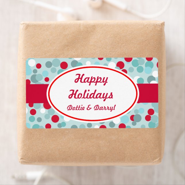 Benutzerdefinierte Frosty Dots Holiday Labels (Insitu)