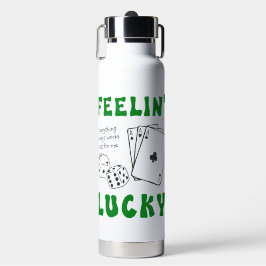 Benutzerdefinierte 'Fühle mich Glückspilz' Positiv Trinkflasche