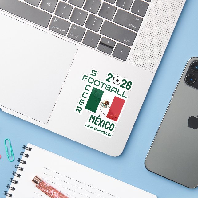 Benutzerdefinierte Fußball MEXICO Aufkleber (Laptop mit iPhone)