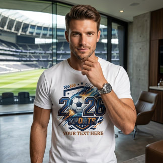 Benutzerdefinierte Fußball-Sportmeisterschaft 2026 T-Shirt