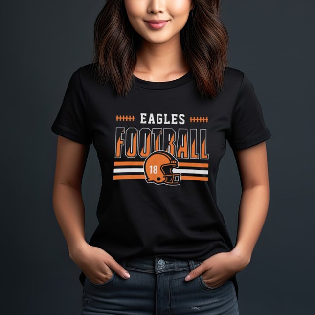 Benutzerdefinierte Fußballmannschaft Orange und Bl Tri-Blend Shirt (Von Creator hochgeladen)