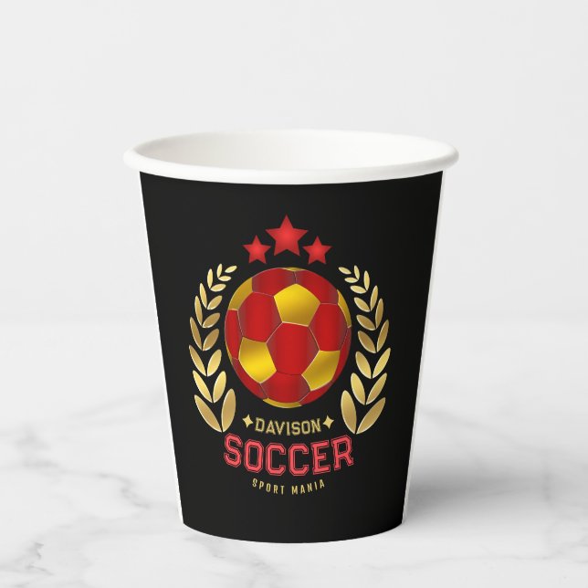Benutzerdefinierte Fußballparty-Kunst Pappbecher (Vorderseite)
