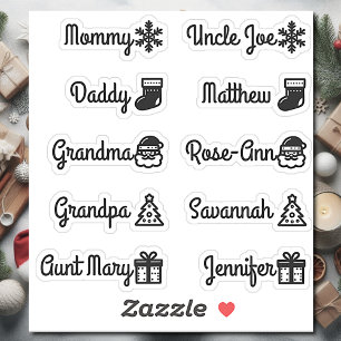Benutzerdefinierte Gästelisten Niedliche Weihnacht Aufkleber