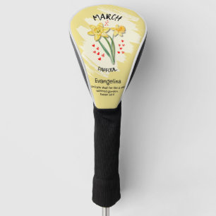 Benutzerdefinierte Geburtsmonatsblume Narzisse MÄR Golf Headcover