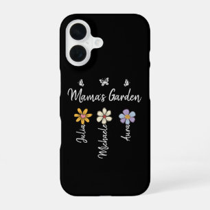 Benutzerdefinierte Geburtstags-Blumen-Tasse Namen, iPhone 16 Hülle