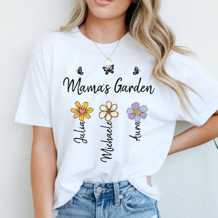 Benutzerdefinierte Geburtstags-Blumen-Tasse Namen, T-Shirt
