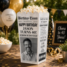 Benutzerdefinierte Geburtstags-Popcorn-Box, Zeitun