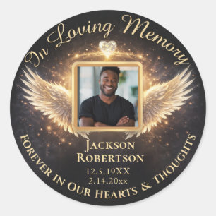 Benutzerdefinierte Gedenkvorlage In Loving Memory Runder Aufkleber