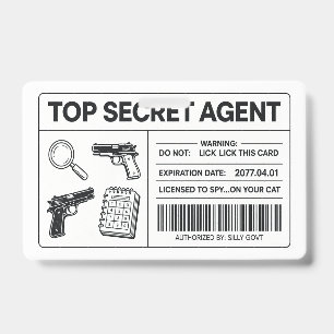Benutzerdefinierte Geheimagenten-Spion-ID-Karte    Ausweis