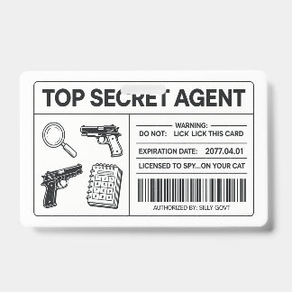Benutzerdefinierte Geheimagenten-Spion-ID-Karte | Ausweis