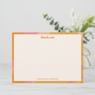 Benutzerdefinierte Gelb Orange Pink Marmor-Jungges Dankeskarte