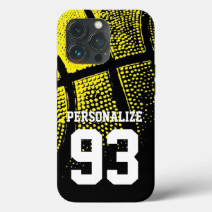 Benutzerdefinierte gelbe Basketball-Trikotnummer Case-Mate iPhone Hülle