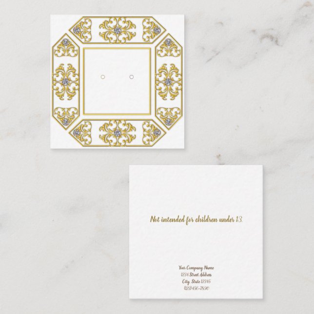 Benutzerdefinierte geometrische Filigree- und Gem- Telefonnummerkarte (Vorne/Hinten)