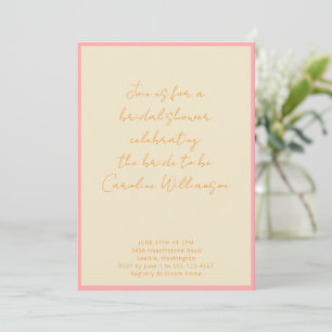 Benutzerdefinierte geometrische rosa cremefarbene einladung