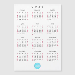 Benutzerdefinierte Geschäftslogo 2026 Kalender Fei Magnetkarte