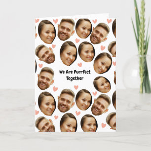 Benutzerdefinierte Gesichtsfoto-Herz-Lustige Paark Dankeskarte