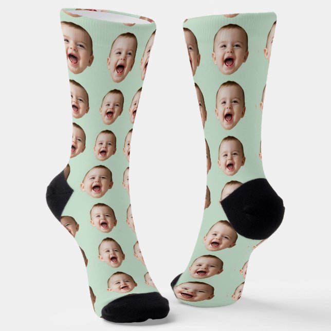 Benutzerdefinierte Gesichtsfoto-Personalisierte So Socken (Gewinkelt)