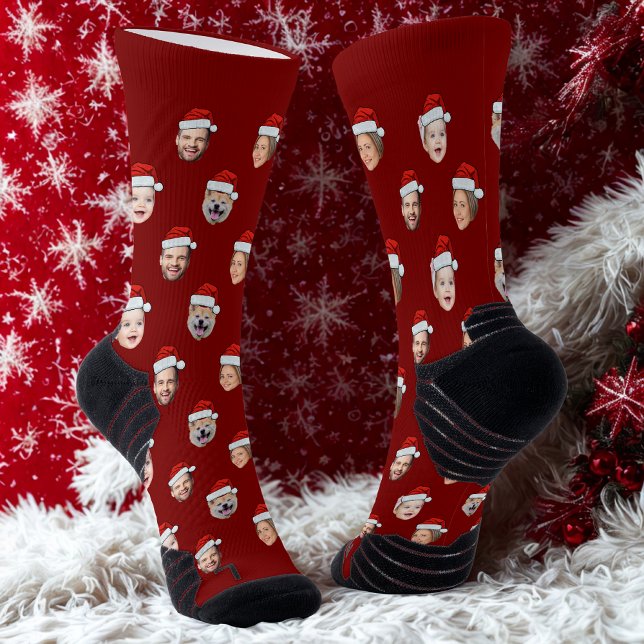 Benutzerdefinierte Gesichtssocken, Weihnachtsmann- Socken (Von Creator hochgeladen)