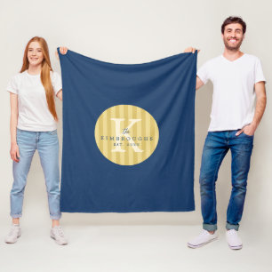 Benutzerdefinierte gestreifte Kreis-Familienmonogr Fleecedecke