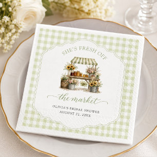 Benutzerdefinierte Gingham Sie ist frisch auf dem Serviette
