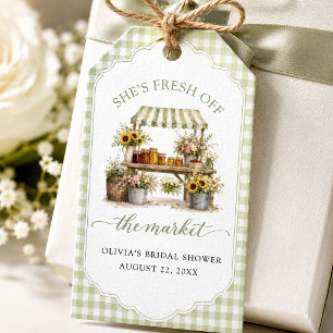 Benutzerdefinierte Gingham Sie ist frisch vom Mark Geschenkanhänger