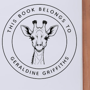 Benutzerdefinierte Giraffe Dieses Buch gehört zum Gummistempel