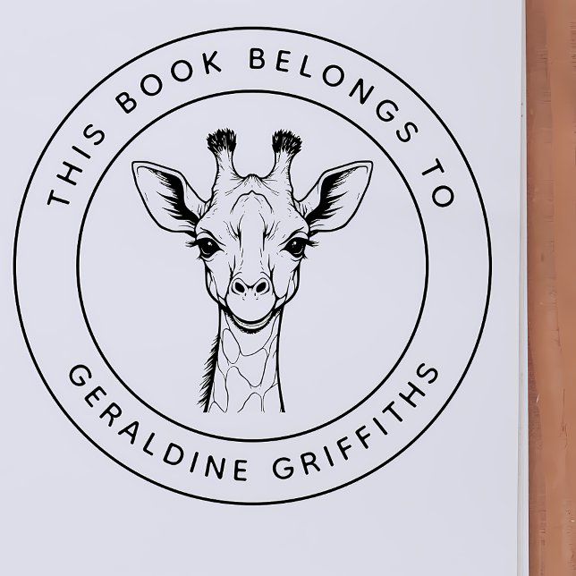 Benutzerdefinierte Giraffe Dieses Buch gehört zum  Gummistempel (Von Creator hochgeladen)