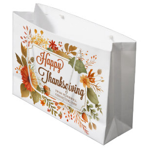 Benutzerdefinierte Glückliche Thanksgiving Herbstb Große Geschenktüte