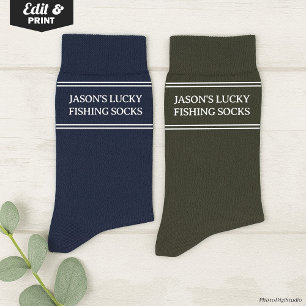 Benutzerdefinierte Glücks-Angler-Socken, Lustiger Socken