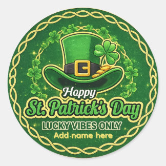 Benutzerdefinierte Glücksvibes Nur St. Patrick's D Runder Aufkleber