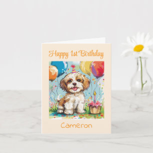 Benutzerdefinierte Glückwünsche zum 1. Geburtstag, Karte