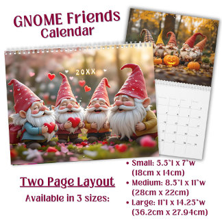 Benutzerdefinierte Gnome-Freunde lustig bunt Bd. 4 Kalender