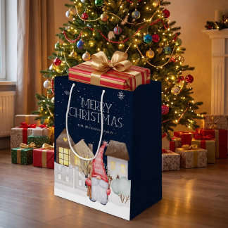 Benutzerdefinierte Gnome Winter Schnee Frohe Weihn Mittlere Geschenktüte
