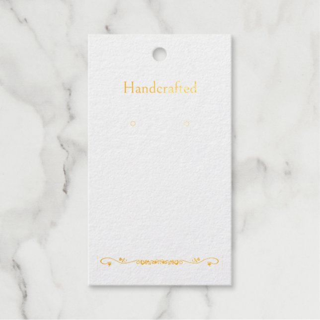 Benutzerdefinierte Gold Floral Spray Ohrring-Grafi Geschenkanhänger (Vorderseite)