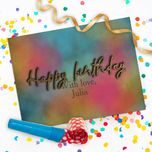 Benutzerdefinierte Gold-Glitter-Trendy-Script Alle Postkarte
