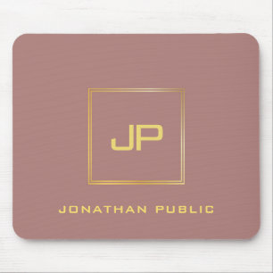 Benutzerdefinierte Gold Monogram Vorlage Elegant M Mousepad