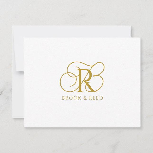 Benutzerdefinierte Gold-Monogramm-Initialen Paarna Mitteilungskarte (Vorderseite)