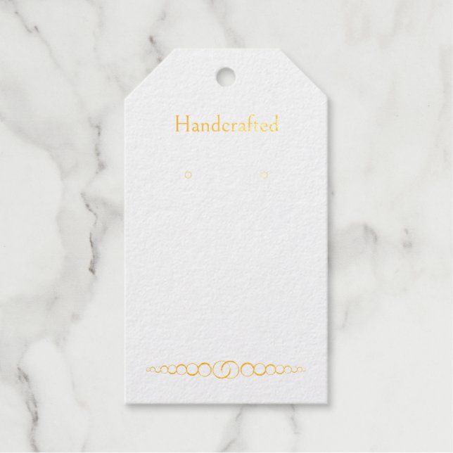 Benutzerdefinierte Gold Rings, die sich auf Earrin Geschenkanhänger (Vorderseite)