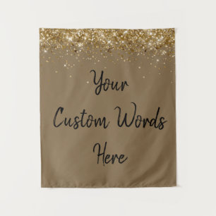 Benutzerdefinierte Gold- und Schwarz-Personalisier Wandteppich