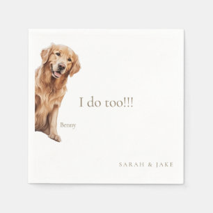 Benutzerdefinierte Golden Retriever Hochzeitsservi Serviette