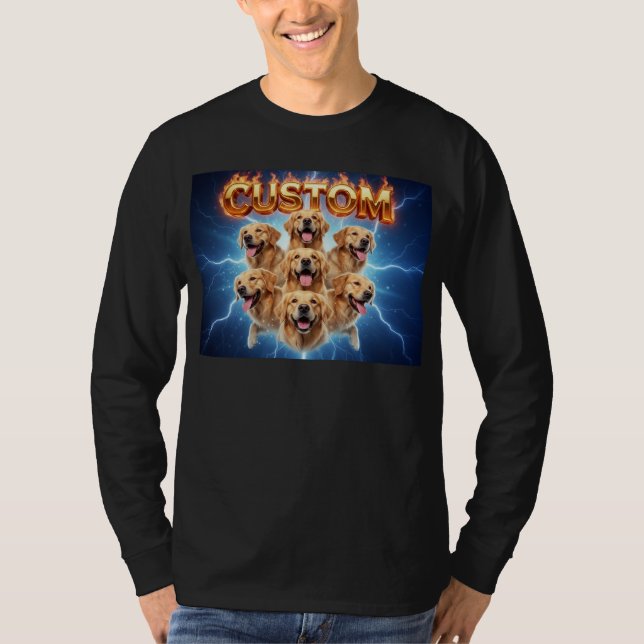 Benutzerdefinierte Golden Retriever Kosmische Blit T-Shirt (Vorderseite)