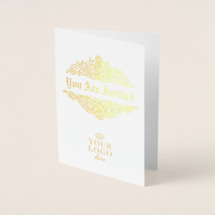 Benutzerdefinierte goldene elegante Firmen-Veranst Folienkarte