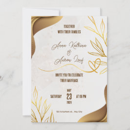 Benutzerdefinierte goldene Hochzeitsfeier-Einladun Einladung