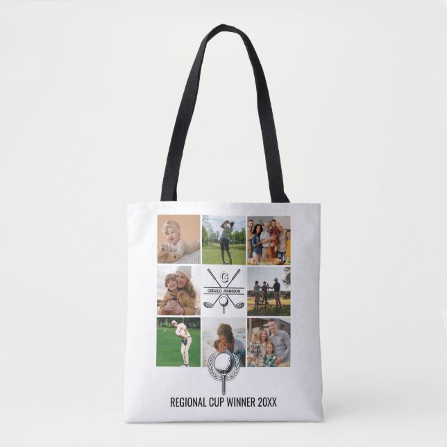 Benutzerdefinierte Golf-Collage mit Monogramm-Desi (Vorderseite)