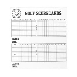 Benutzerdefinierte Golf-Scorekarten Notizblock