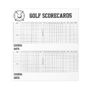 Benutzerdefinierte Golf-Scorekarten Notizblock